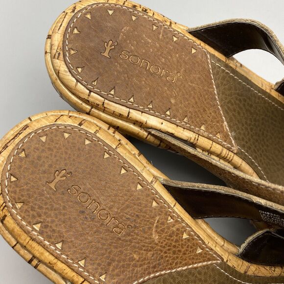 Sonora Sandals Slides Western Leather Womens‎ Size 8 Concho Embellished Mules - Picture 6 of 10